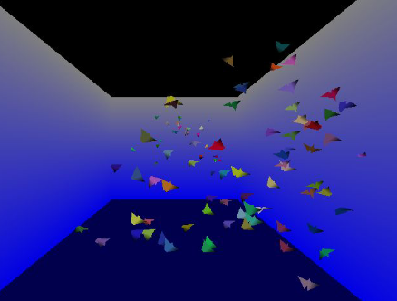 (Boid simulation in C++ and OpenGL)